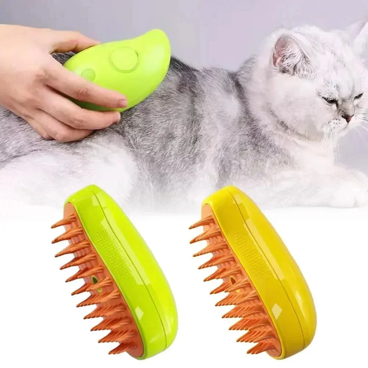 Steam brush for dogs and cats