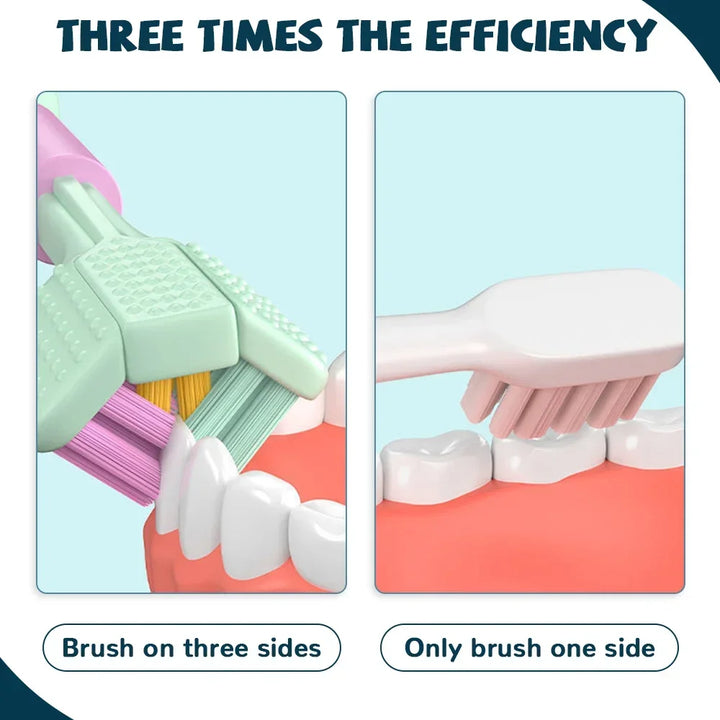 Three-Sided Soft Toothbrush