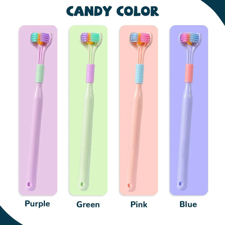 Three-Sided Soft Toothbrush