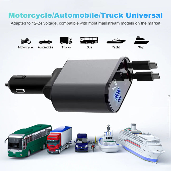 Retractable Fast Car Charger 86w