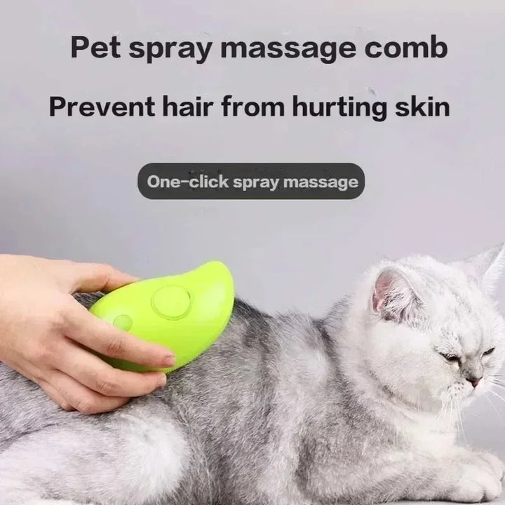 Steam brush for dogs and cats