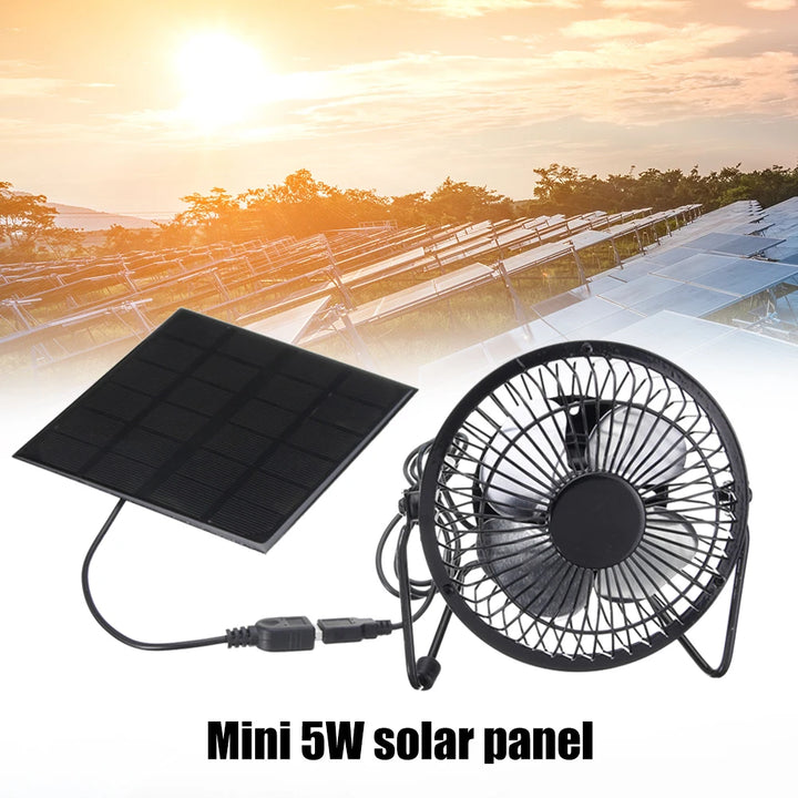 Mini Fan with Solar Panel