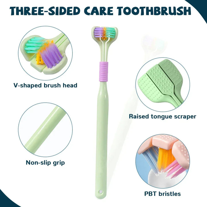 Three-Sided Soft Toothbrush