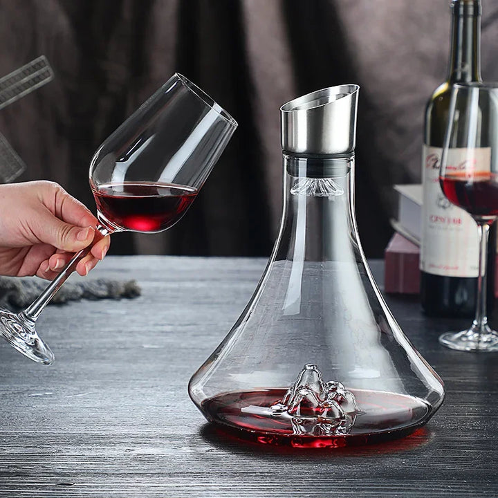 Wine decanter, snow mountain