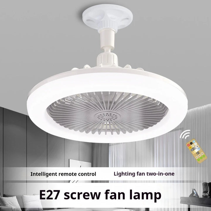 Led lamp with fan and remote control