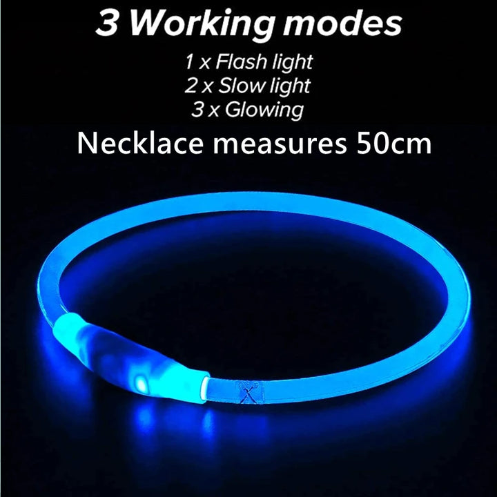 Luminous collar, USB LED for dogs and cats