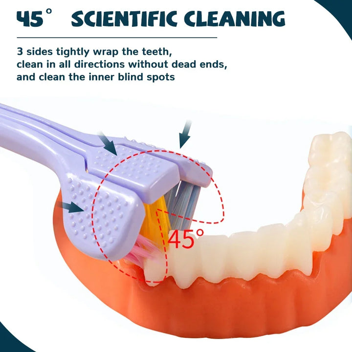 Three-Sided Soft Toothbrush