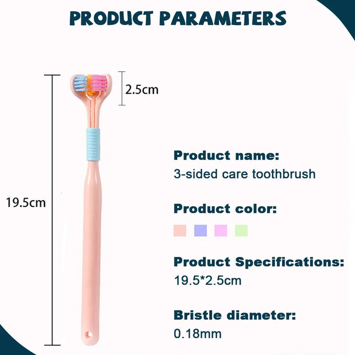 Three-Sided Soft Toothbrush