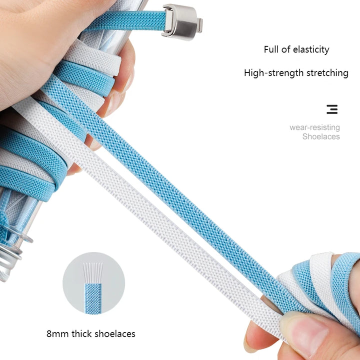 Elastic laces with magnetic closure